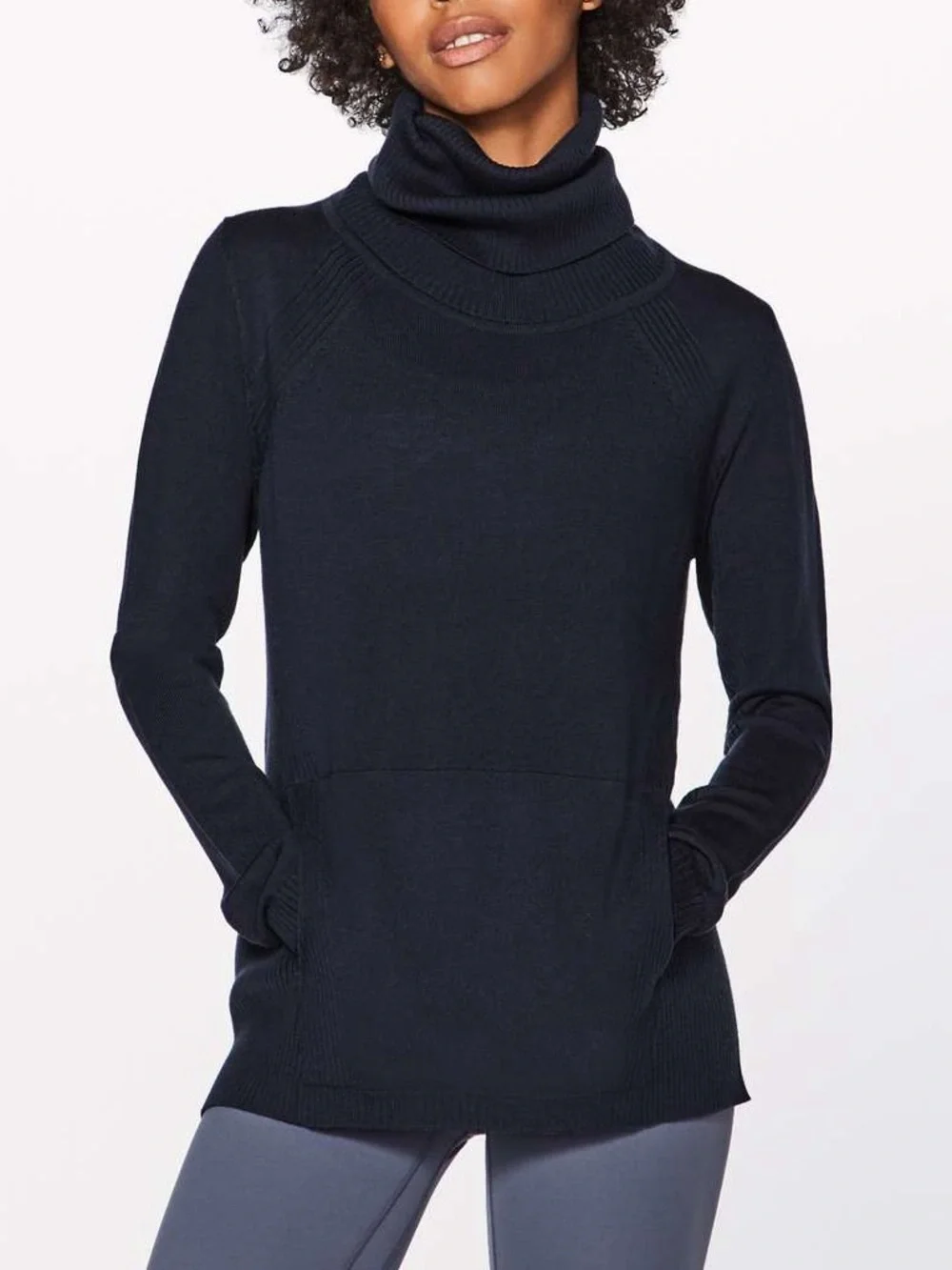lululemon athletica Sweat & Savasana Sweater 100% Merino Wool Black Size 10